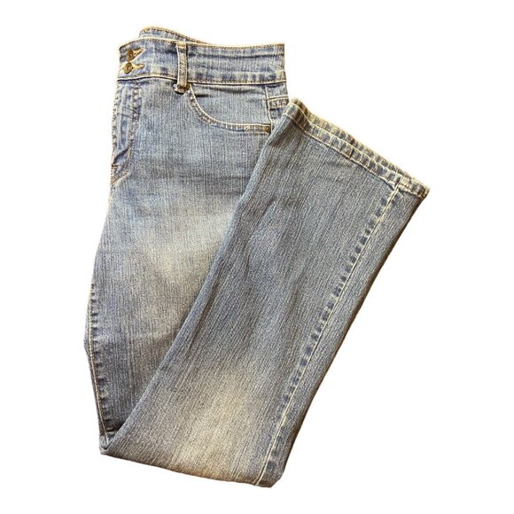 Bandolino Blu Arianna Jeans Size 10 Mid Rise Straight Leg Stretch Blue Denim Y2K - Picture 1 of 10